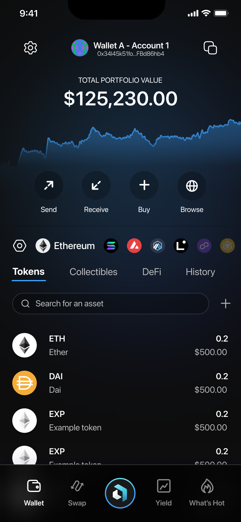 Wallet list screenshot